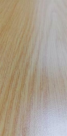 Wooden desk at an angle