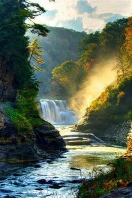 Autumn waterfall